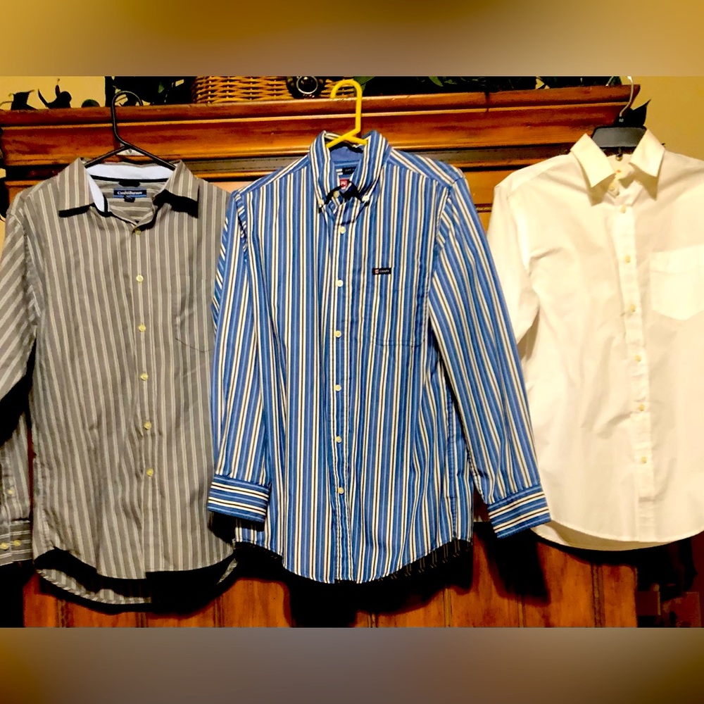 Set of Three Men’s long sleeve shirts, Size Small. Gently worn. Smoke free.